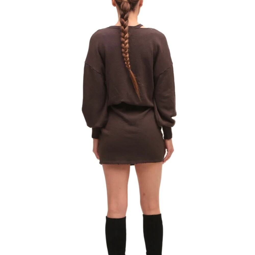 NWT n:Philanthropy Alexandria Long Sleeve Cut Out Mini Dress In Chocolate M - Picture 2 of 9